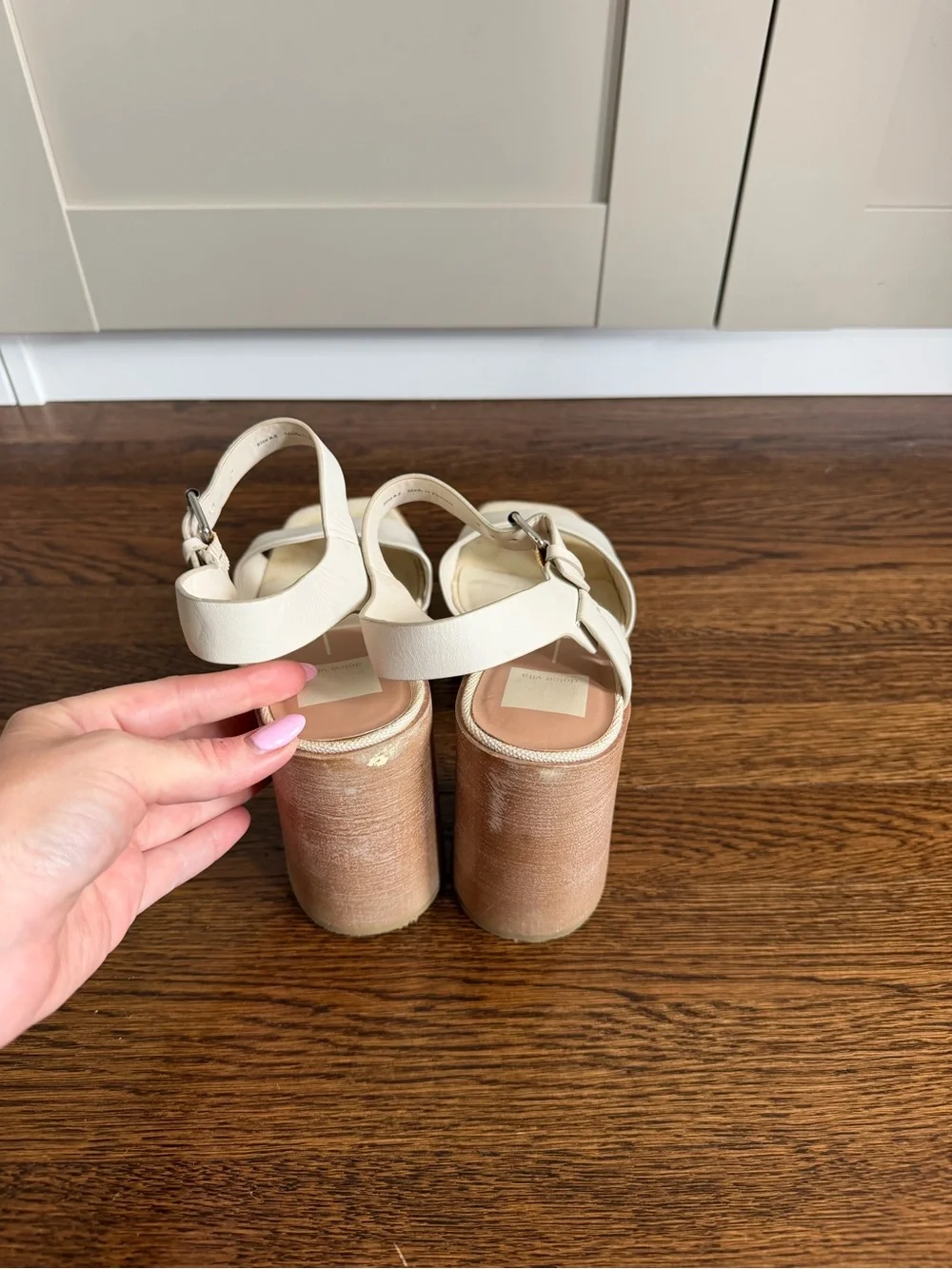 Dolce Vita Cream Platform Block Heel Sandals